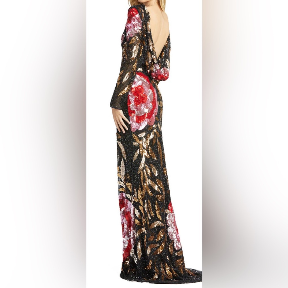 Mac Duggal long sequence gown! Beaut detail and gorgeous cowl back. - Picture 6 of 8
